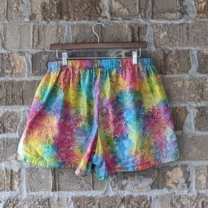 Handmade Colorful Rainbow Ikat Baggie Shorts Size Large